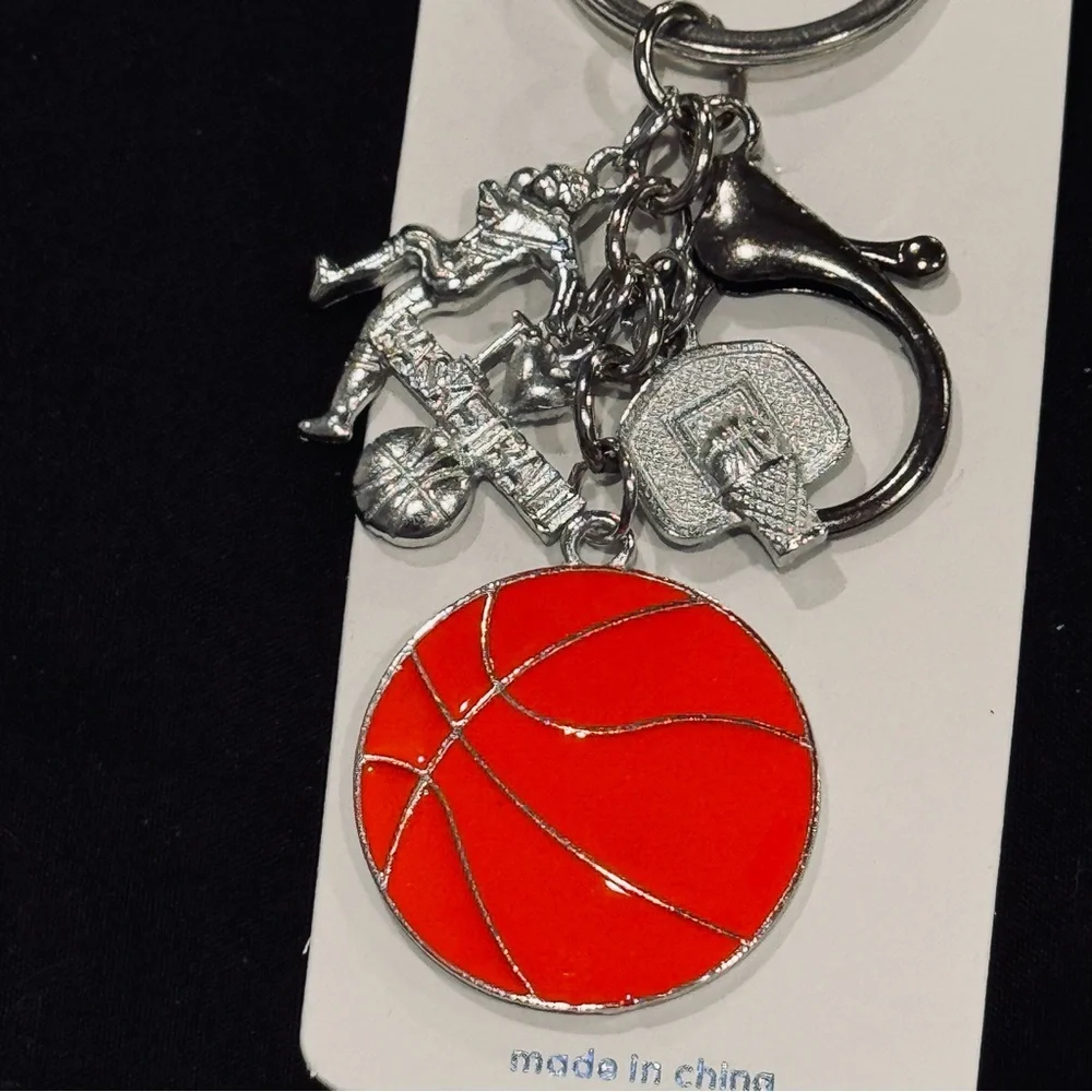 BAG CHARM NWT Basketball Charm Keychain Gold Tone